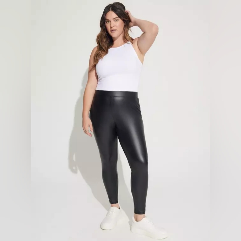 Torrid Retro 90s Stretch High Waist Full-Length Faux Leather Leggings 2X